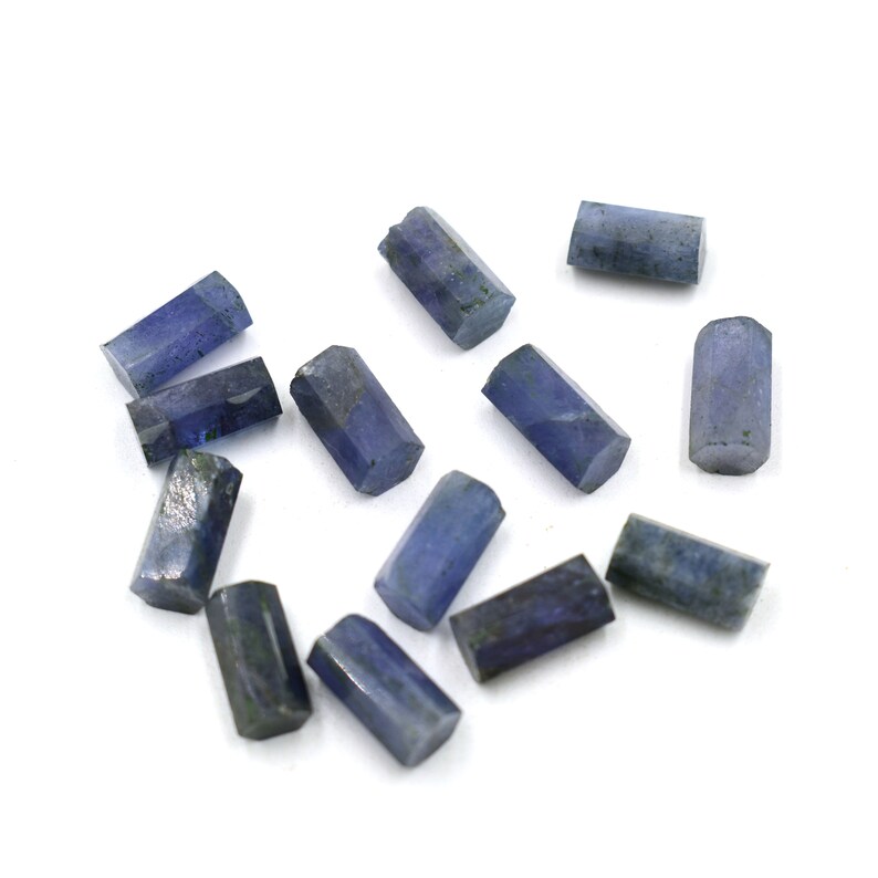Facetterad Tanzanit Pillar Ädelsten, December Födelsesten - 5 x 10 mm Smyckestillverkningstillbehör bild 4