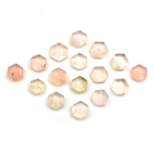 Natürliche Rosenquarz facettierte Phantasie Rosecuts Edelstein Quarz Flache Rückseite Edelstein Cabochon DIY Schmuckherstellung Lose Stein Preis pro Satz Versorgung Bild 3