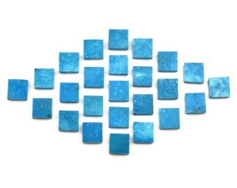 Stone Slice Natural Multi Gemstone Square Flat Drill Beads for Jewelry Making, Healing Crystal Birthstone Loose Stone Supply