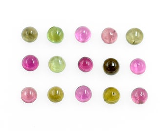 Multi Tourmaline Plain Polished Cabochon 2 to 3.5mm Round One Side Flat Back Cabochon DIY Jewelry Making Loose Gemstone Supply Wholesale Lot