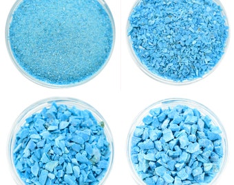 Howlite Blue Turquoise Crushed Raw Stone December Birthstone Raw Rough Gemstone Powder Healing Crystal Crushed Powder For Sale 50 Gram Pack