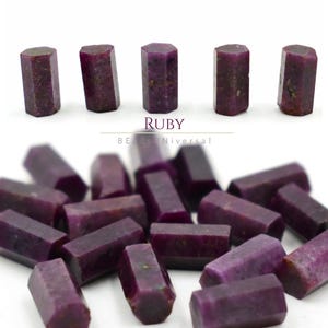 Naturlig rubin, fancy ädelsten, 5 x 10 mm, fasetterad pelare, handgjord, smyckestillverkning, lös ädelsten, fasetterad fancy sten för smycken, 5 stycken, tillbehör