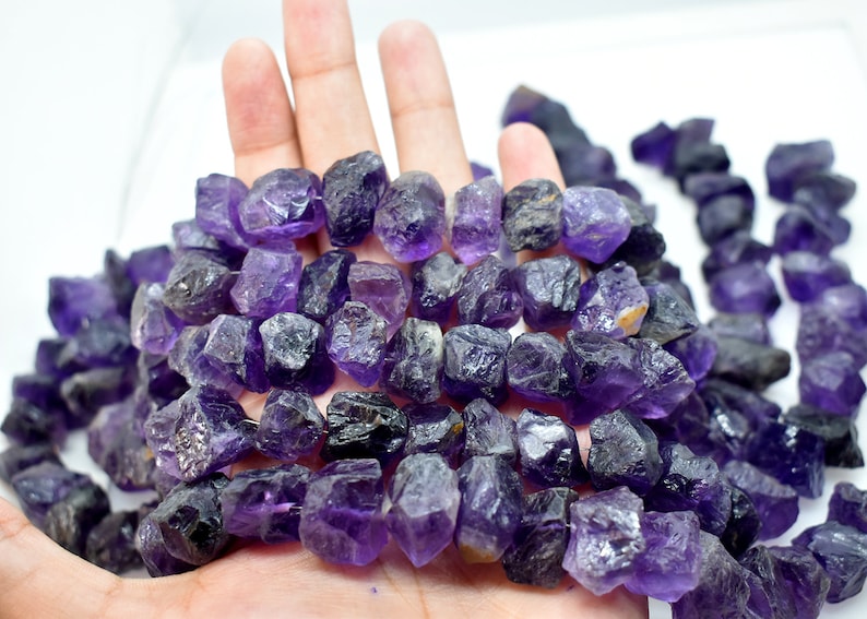 Amethyst Raw Rough Gemstone For Jewelry Natural Amethyst Rough Beads 14 to 22 mm Unshaped Beaded Rough 13 Inches