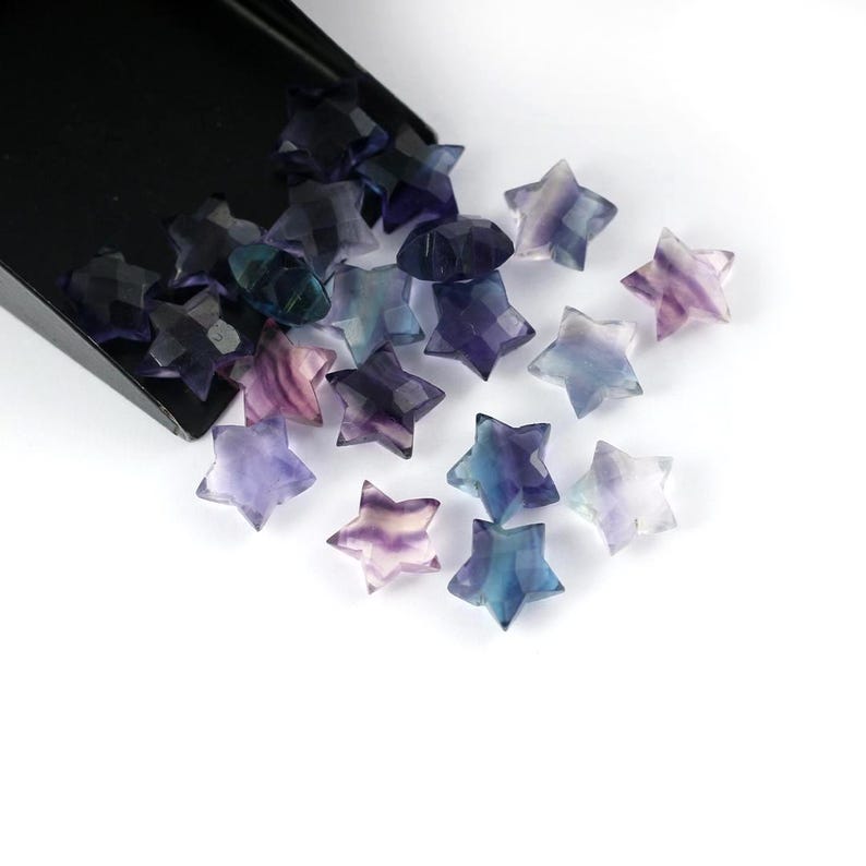 Rainbow Fluorite Carving Beads 10 mm Fluorite Star Loose Gemstone Beads Healing Crystal Multi Fluorite Carving Beads Wholesale Gemstone image 5