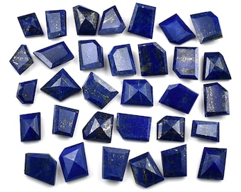 Natural Lapis Lazuli Gemstone 8X12 to 11X16 mm Fancy Cut Loose Stone For Making Drill Beads For Jewelry Pendant Healing Crystal Lapis Lazuli