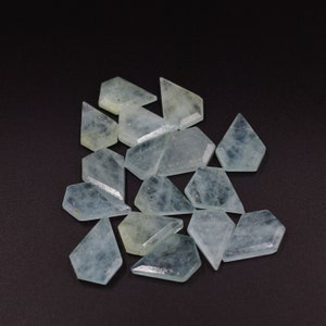 Natural Aquamarine Faceted Diamond Shape Slices Loose Gemstone 10x12 to 12x15 mm Aquamarine Slices Faceted Jewelry Making Price Per Set