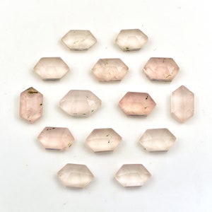 Natürliche Rosenquarz facettierte Phantasie Rosecuts Edelstein Quarz Flache Rückseite Edelstein Cabochon DIY Schmuckherstellung Lose Stein Preis pro Satz Versorgung Bild 8