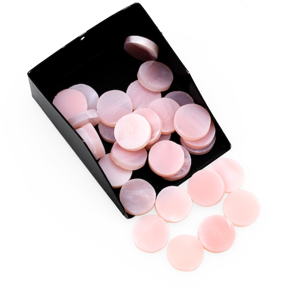Genuine Pink Opal Gemstone Slice Smooth Flat Coin Round Drill Bead Making Jewelry Both Side Polished Disks Slice Loose Stone 5 Pieces Supply