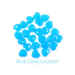 Blue Chalcedony Gemstone Heart Briolette Beads loose Stone Hand Carved Faceted Heart Bead Making Jewelry Hydro Quartz Stone Wholesale Supply