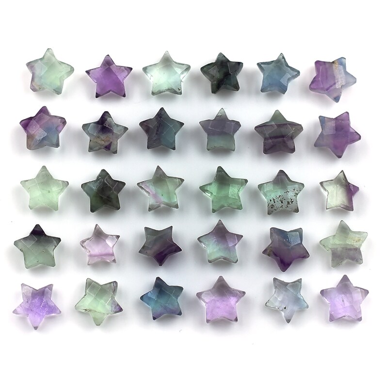 Rainbow Fluorite Carving Beads 10 mm Fluorite Star Loose Gemstone Beads Healing Crystal Multi Fluorite Carving Beads Wholesale Gemstone image 4