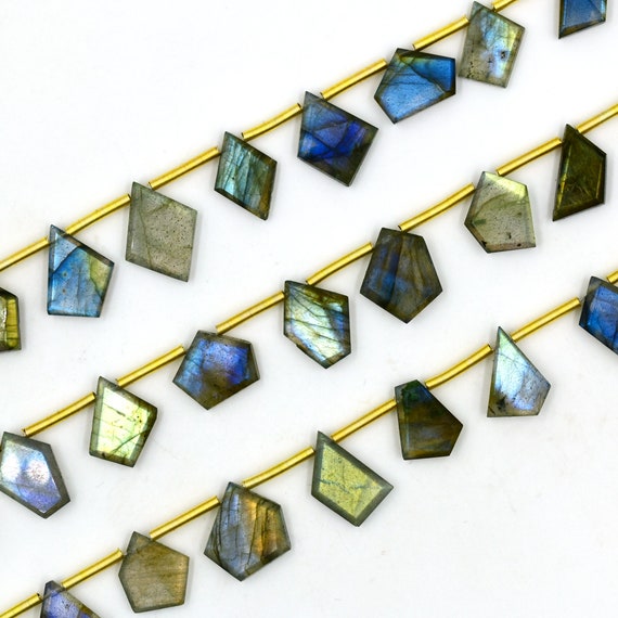 ラブラドライト ファセット ファンシー スライス 宝石ビーズ 5 x 8 mm 