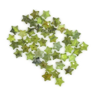 Perline di peridoto sfuse, perline di peridoto sfaccettato, perline di peridoto briolette, perline di pietra naturale calibrate a stella da 10 mm per la creazione di gioielli