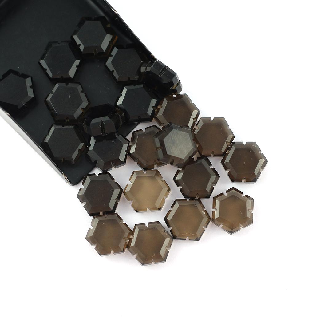 【A】スモーキークォーツ  Long Hexagon Checker cut. Aスモーキークォーツ Long Hexagon Checker cut.-美術全集 THE GREAT