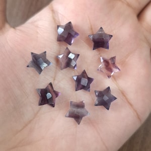 Rainbow Fluorite Carving Beads 10 mm Fluorite Star Loose Gemstone Beads Healing Crystal Multi Fluorite Carving Beads Wholesale Gemstone image 2