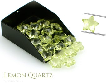 Lemon Quartz Faceted Gemstone 10 mm Star Shape Briolette Beads Carving Star Beads For Making Pendant Hand Craft Jewelry Carved Stone Supply