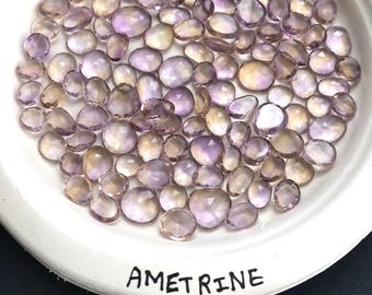 Ametrina naturale, pietra preziosa sciolta da 5x7 a 10 x 14 mm, forma fantasia, non sagomata, taglio a rosa, fornitura di cabochon per la creazione di gioielli fai da te, prezzo per set