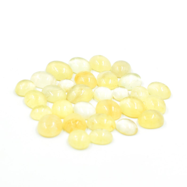 Wholesale Lot Natural Fluorite Plain Cabochon 5 Pieces 10x8 to 14x11 mm Approx Natural Yellow Fluorite Plain Oval Shape Cabochon