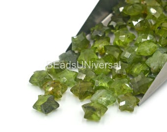 Natürliche Peridot Stern Perlen 8 mm geschnitzte facettierte Edelstein-lose Perle für Schmuck machen Großhandel Charme Lieferungen