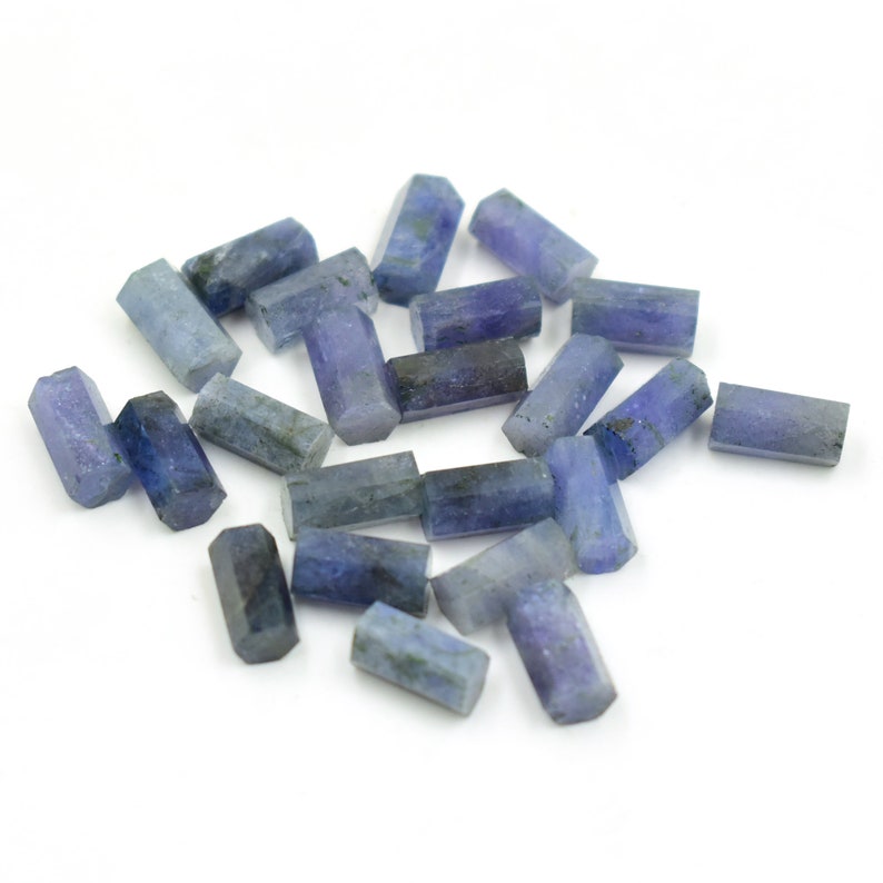 Facetterad Tanzanit Pillar Ädelsten, December Födelsesten - 5 x 10 mm Smyckestillverkningstillbehör bild 5