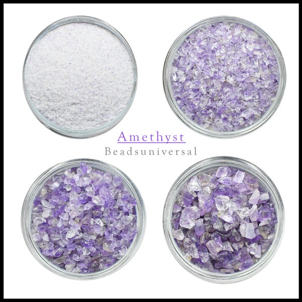 Natural Amethyst Crushed Raw Stone, Raw Rough Gemstone Powder, February Birthstone Healing Crystal Crushed Powder For Sale, 50 Gram Pack