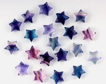 Rainbow Fluorite Carving Beads 10 mm Fluorite Star Loose Gemstone Beads Healing Crystal Multi Fluorite  Carving Beads Wholesale Gemstone