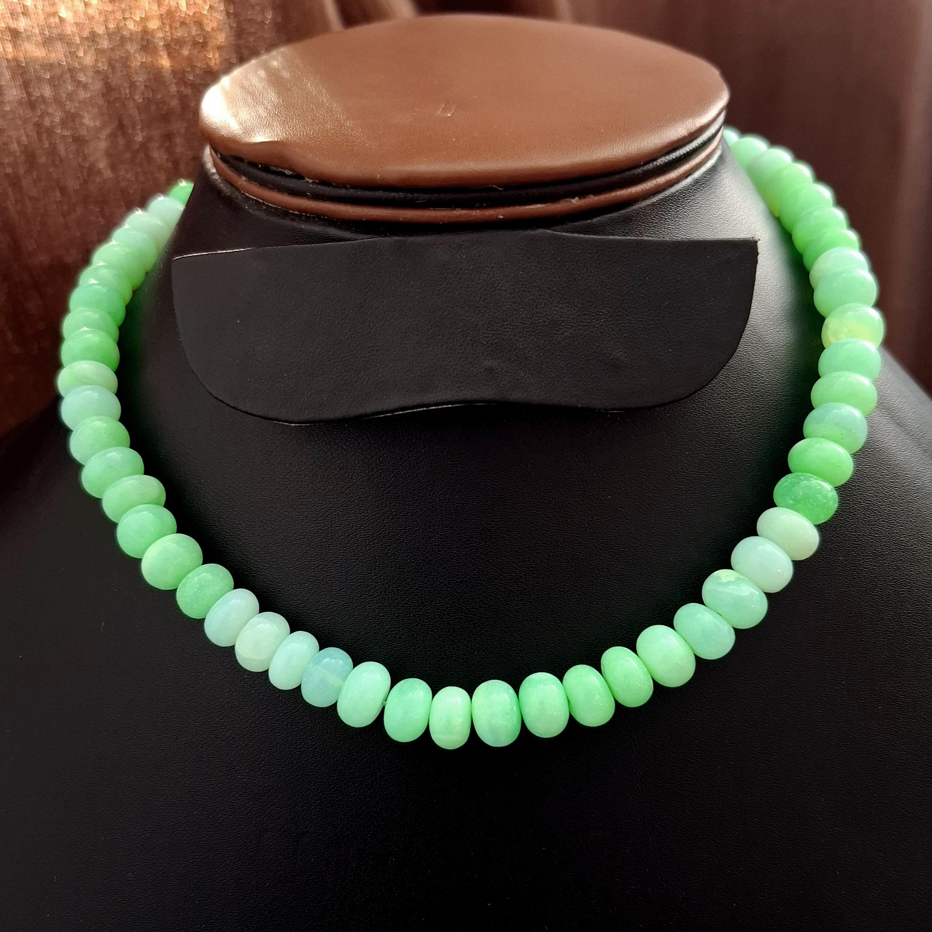 Gladde rondelle kralen groen gearceerde opaal 9-10 mm kralen lange ketting 16' streng voor het maken van armbanden kralen doe-het-zelf sieraden groene opaal kralen - Nederland