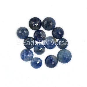 Sapphire Round Rose Cuts Blue Sapphire Cabochons 4 to 10 mm Calibrated Sapphire For Jewelry Loose Sapphire Rose Cut Cabochons 5 Piece Supply