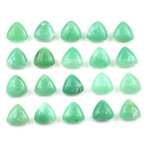 Chrysoprase Smooth Gemstone Bead Smooth Briolette 6 to 12 mm Chrysoprase Trillion Beads Fancy Shape Gemstone For Jewelry 5 Pieces Set Supply