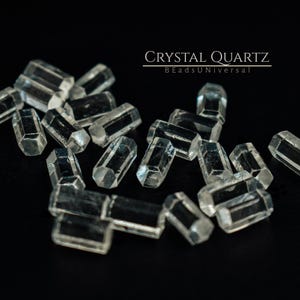 Naturalny kryształ kwarcowy w kształcie kolumny, biały kryształ, sześciokątny, fasetowany kamień szlachetny w kształcie kolumny, luźny kamień szlachetny do wyrobu biżuterii, 5 x 10 mm, 5 szt.