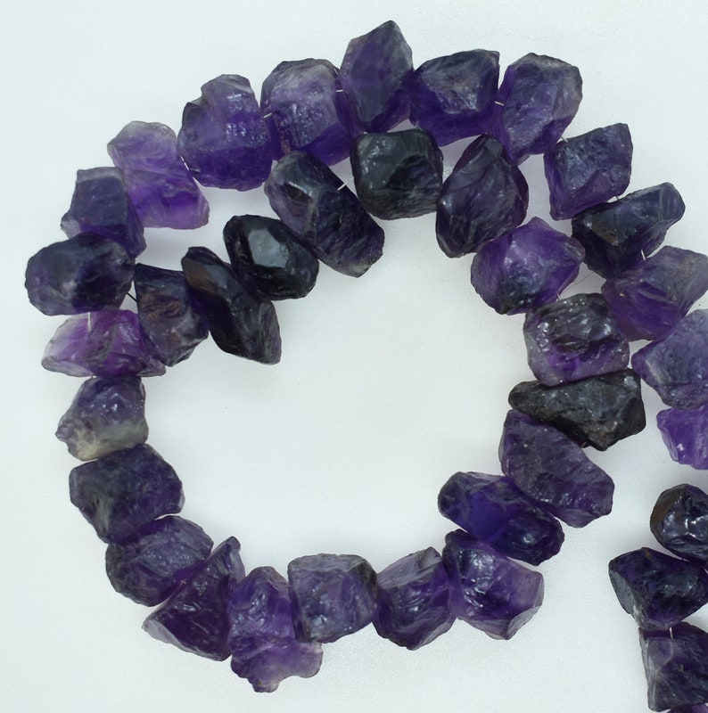 Amethyst Raw Rough Gemstone For Jewelry Natural Amethyst Rough Beads 14 to 22 mm Unshaped Beaded Rough 13 Inches