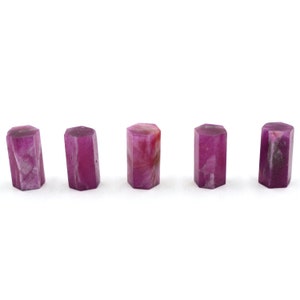 Natural Glass Filled Ruby Pillar Gemstone 5x10 mm Faceted Pillar Loose Stone June Birthstone DIY Pendant Stone For Jewelry 5 Pieces Supply