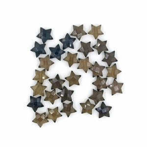 Smoky Quartz Beads For Making, 10 mm Star Shape Carved Beads Jewelry For Making Stones, Carving Crystal Tiny Star Charms, 5 Pieces Supplies