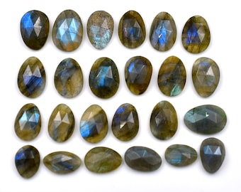 Natural Labradorite Rose Cuts Loose Cabochon 8x10 to 11x15 mm Stone Labradorite Jewelry Making Loose Gemstone Flashy Labradorite Oval Cut