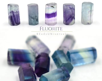 Cilindro de fluorita arcoíris natural, piedra preciosa de 5 x 10 mm, pilar facetado, fluorita facetada para joyería, fabricación de colgantes DIY, piedra preciosa suelta