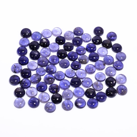 Natural Iolite Smooth Round Cabochon Gemstone Mix Size Iolite Iolite Cabochon Iolite Round Jewelry Making DIY Gemstone Price Per Set Supply