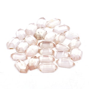 Natürliche Rosenquarz facettierte Phantasie Rosecuts Edelstein Quarz Flache Rückseite Edelstein Cabochon DIY Schmuckherstellung Lose Stein Preis pro Satz Versorgung Bild 4