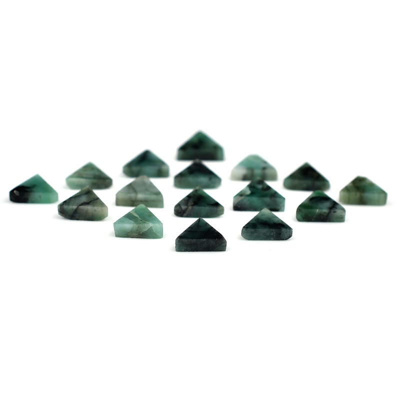 Natural Birthstone Triangle Stone Slice Beads 8mm Flat Loose Gemstones ...