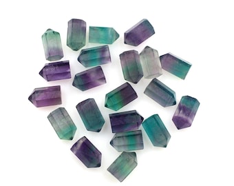 Natural Fluorite Crystal Points 6X12 mm Faceted Cut Bullet Shape Mini Tower Gemstone DIY Jewelry Making Healing Supplies Wholesale Lot