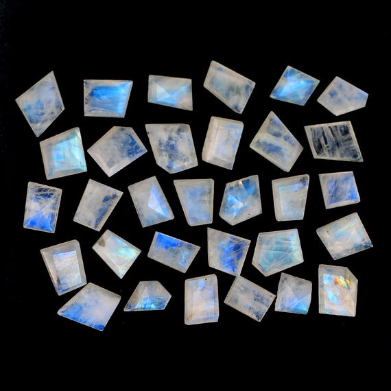 Faceted Rainbow Moonstone Gemstone Loose Fancy Shape Stone  5X8 mm to 11x16 mm Unshaped Moonstone Drill Beads For Jewelry Making Supply
