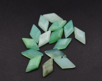 Natural Chrysoprase Faceted Hexagon Slice Gemstone Elongated Hexagon Faceted Diamond Gemstone Opal Jewelry Making Price Per Set