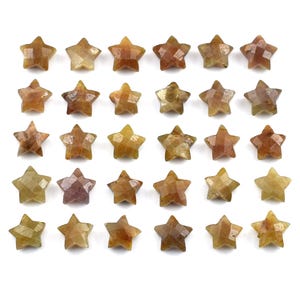 Natural Yellow Sapphire Star Carving Briolette Gemstone Sapphire Carved Stars Briolette Sapphire Faceted Star 10 mm Wholesale Beads Supply