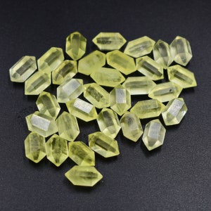 Lemon Quartz Double Terminated Carved Points Gemstone 6x12mm Terminated Points Wands Quartz Bullet Jewelry Making Gemstone Price Per Set