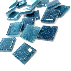 Sparkly Blue Glass Mosaics: Arts and Crafts Supplies (Set of 20)
