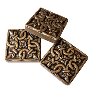 Gordion 2x2 Metal Oil Rubbed Glossy Bronze Handmade Resin Décor Insert Accent Piece Art Craft Wall Tile