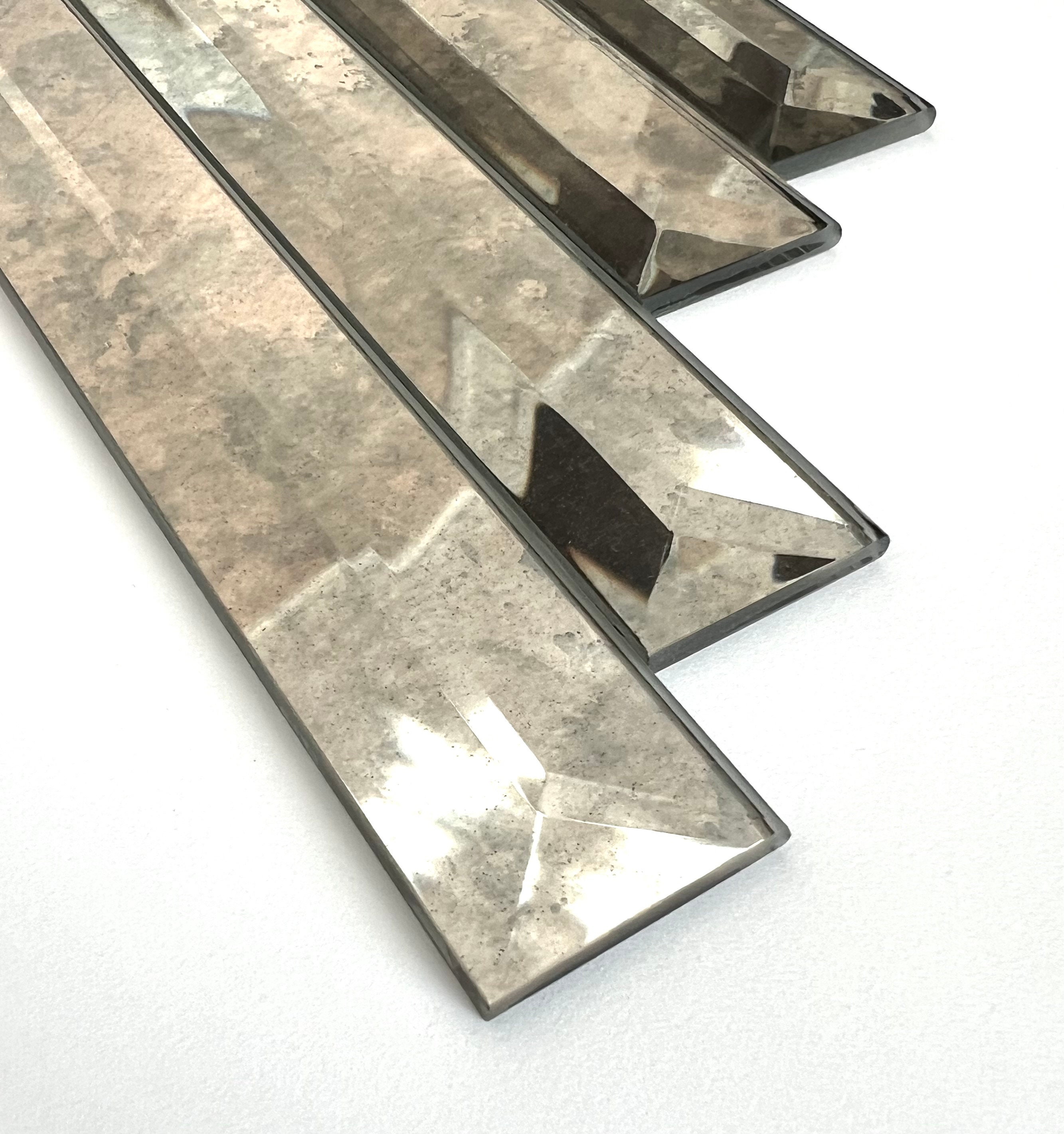 Antique Mirror Subway Tile: 1x6 Beveled Glass Wall Decor