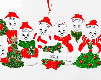 Lot UU DESTASH Seven Coordinating Red and White Snowman and Snowflake Lampwork Beads