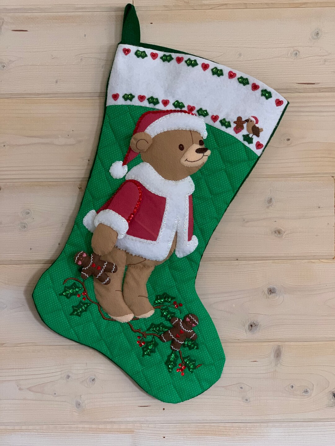 Bucilla Santa Bear 21” Stocking - Etsy