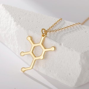 Glucose Molecule Necklace: Sterling Silver Science Jewelry Gift
