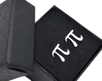 Sterling Silver Pi Stud Earrings, Math Physics STEM Gift