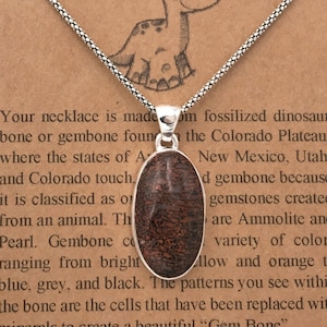 Dinosaur Bone Fossil Pendant Necklace,Fossil Jewelry,Science Gift,Gift for Paleontologist,Nature Gift,Christmas Gift,Handmade Science Gift